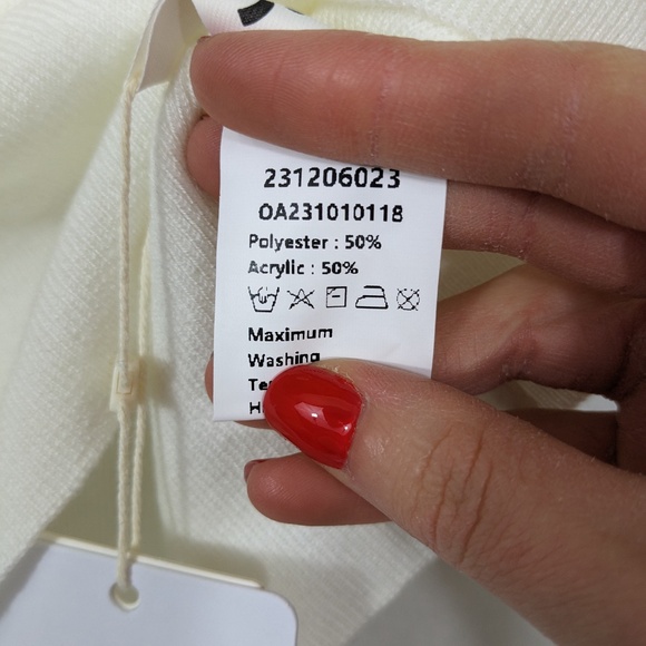 Commense Cream Wide Neck Stretchy Knit Sweater Size XS - Picture 3 of 3